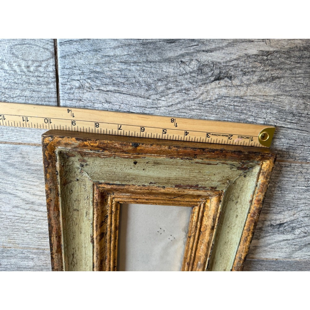 Picture Frame 4 x 6 Sage Green Gold Distressed Antique Style Frame Photo Holder - Picture 5 of 9